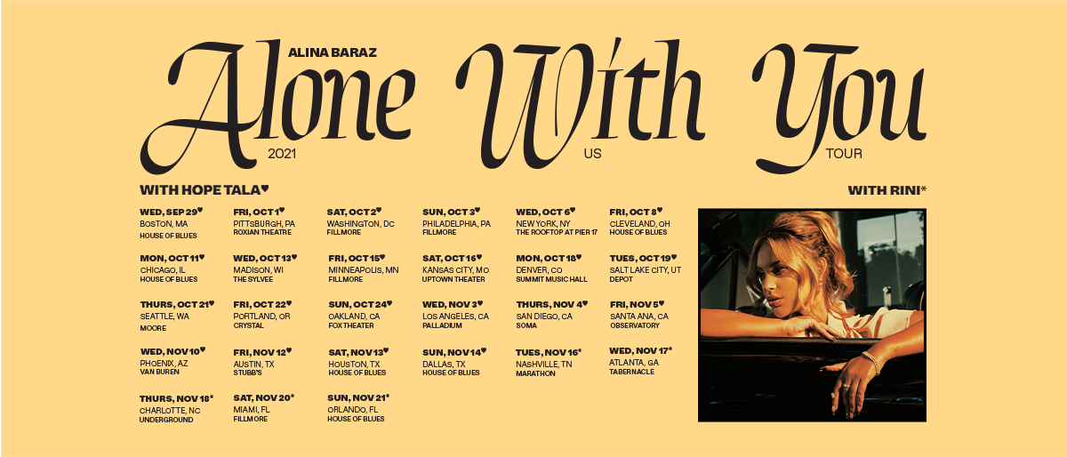 alina baraz alone with you tour