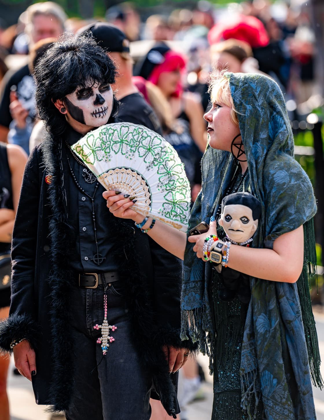Ghost fans gather outside the Wells Fargo Center in Philadelphia, PA
