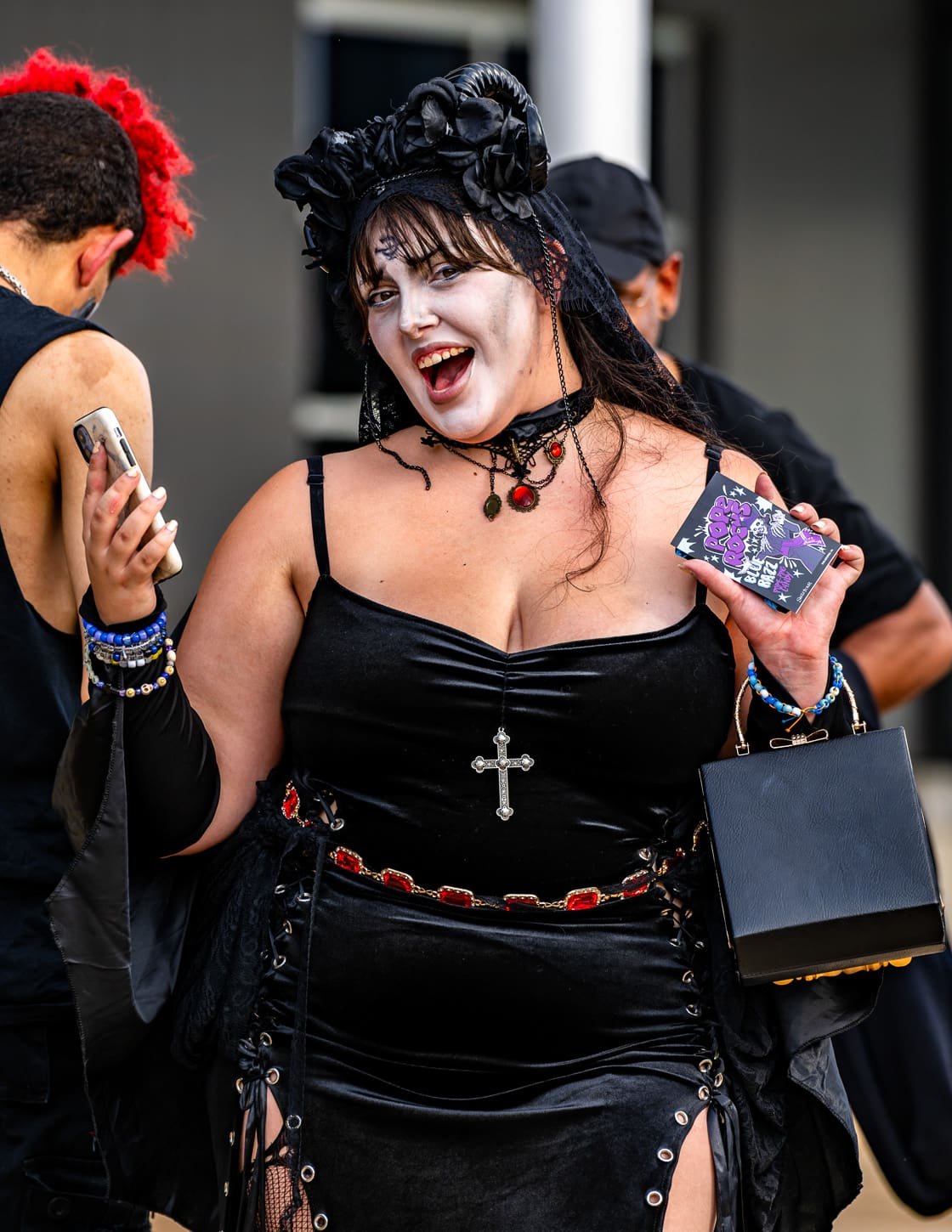 Ghost fans gather outside the Wells Fargo Center in Philadelphia, PA