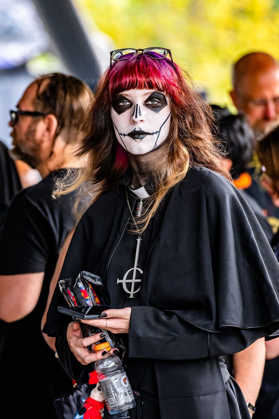 Ghost fans gather outside the Wells Fargo Center in Philadelphia, PA