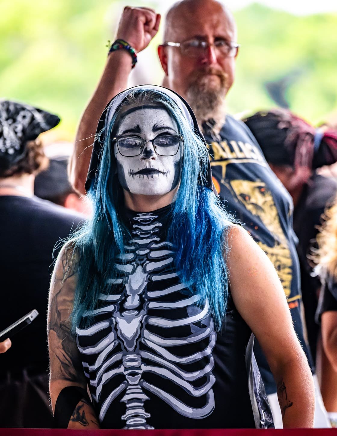 Ghost fans gather outside the Wells Fargo Center in Philadelphia, PA