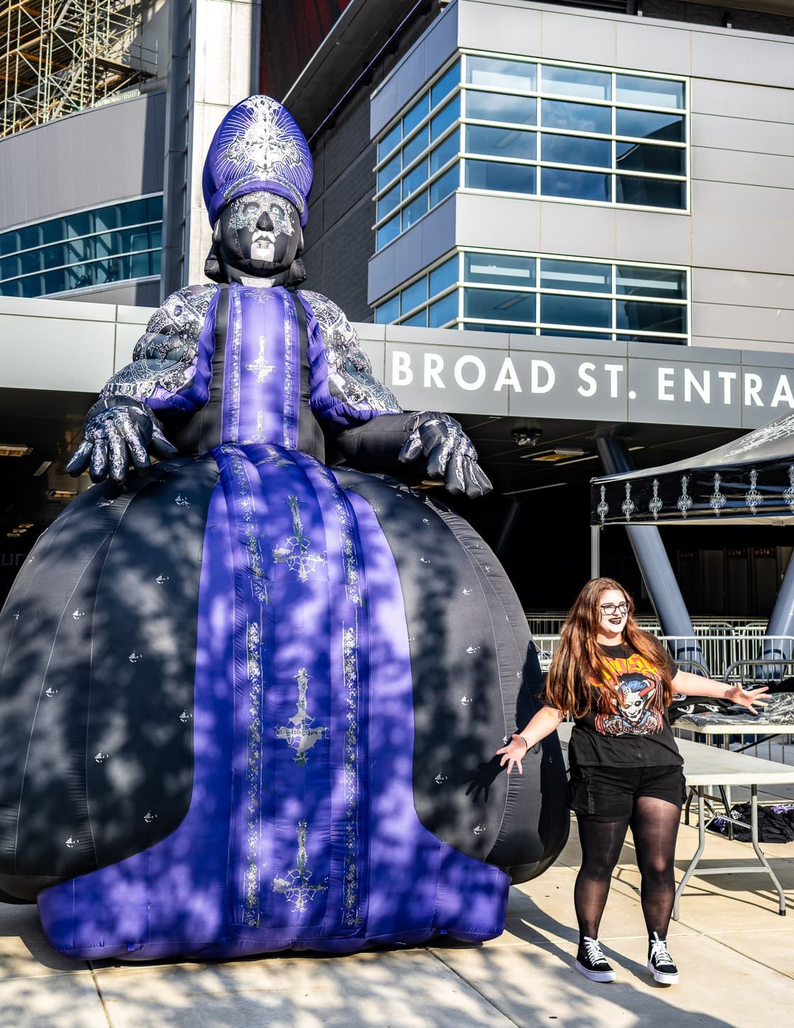 Ghost fans gather outside the Wells Fargo Center in Philadelphia, PA