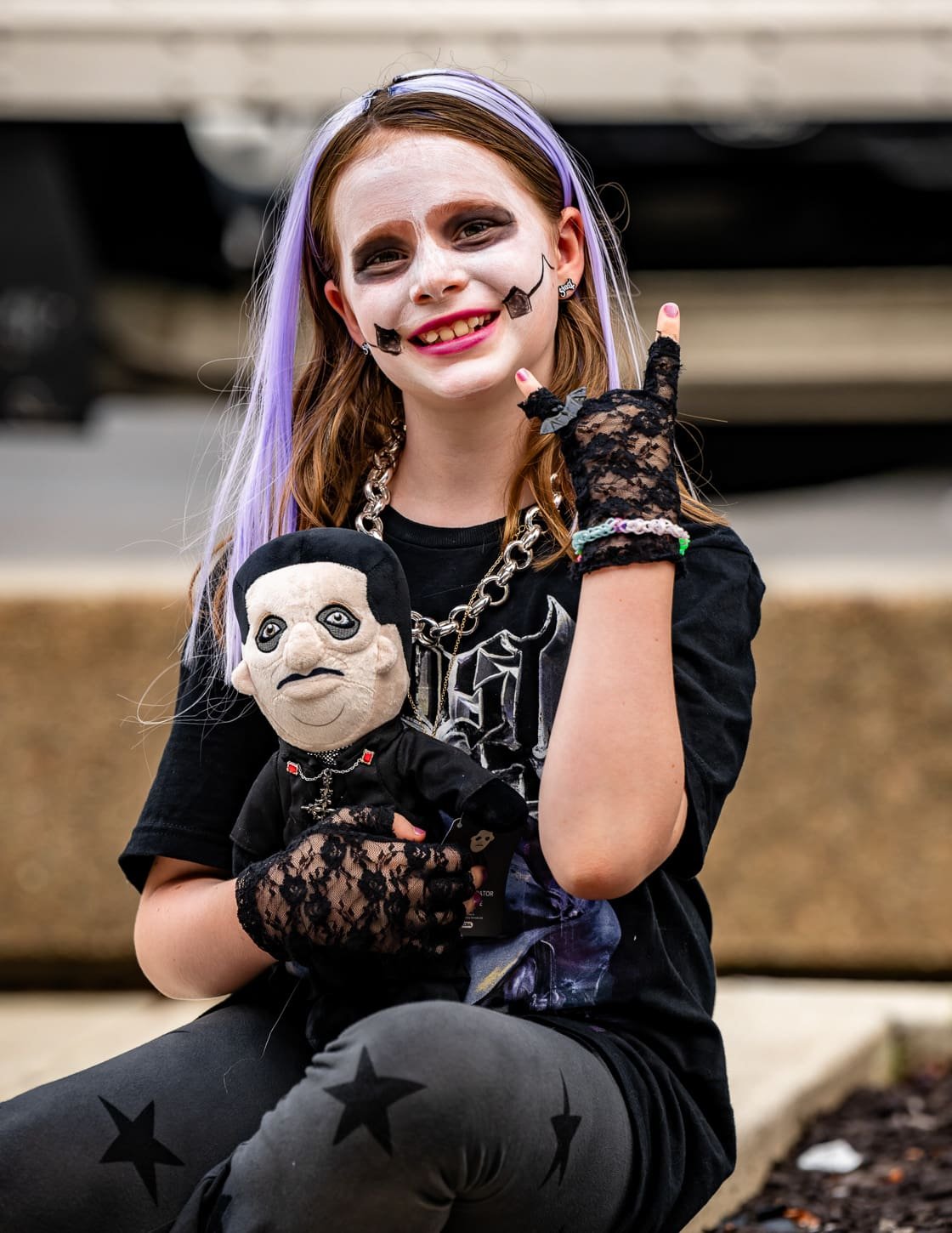 Ghost fans gather outside the Wells Fargo Center in Philadelphia, PA