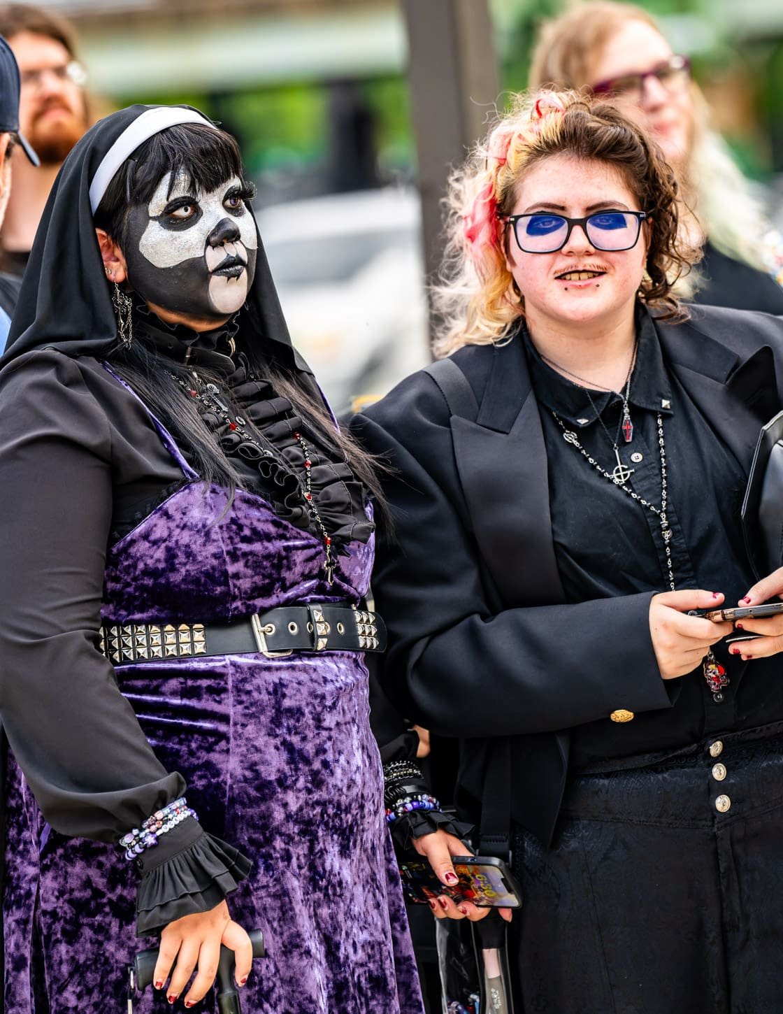 Ghost fans gather outside the Wells Fargo Center in Philadelphia, PA
