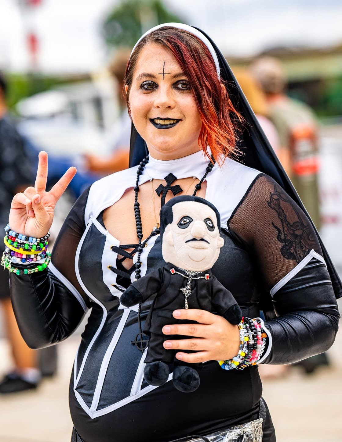 Ghost fans gather outside the Wells Fargo Center in Philadelphia, PA