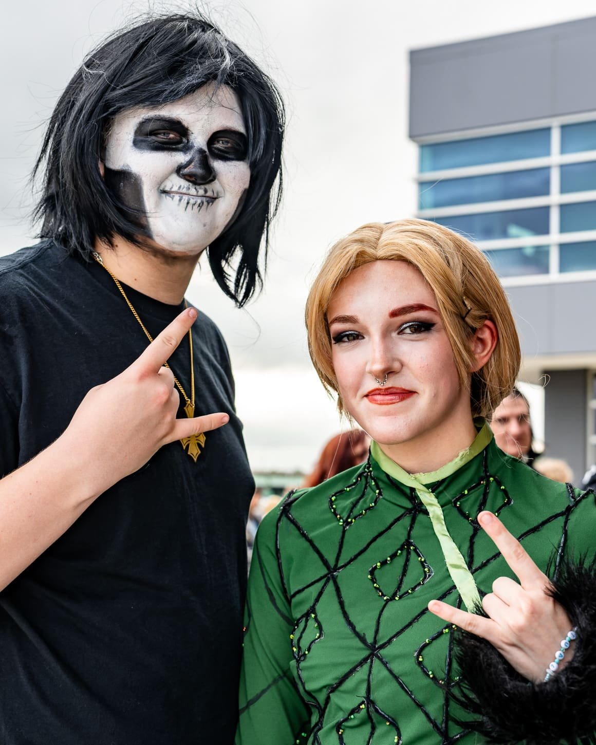 Ghost fans gather outside the Wells Fargo Center in Philadelphia, PA