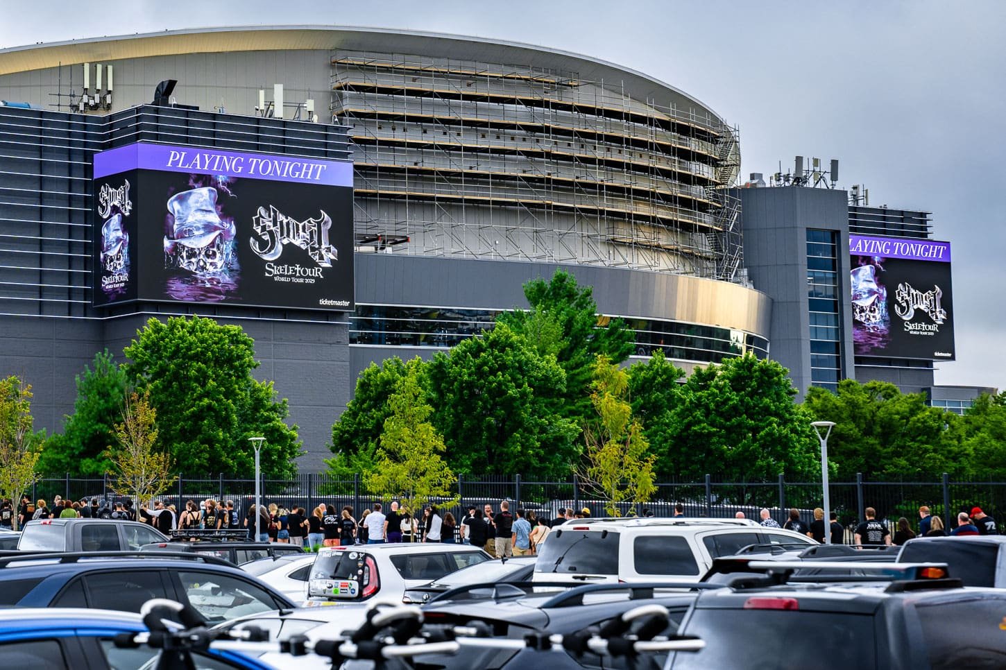 Ghost fans gather outside the Wells Fargo Center in Philadelphia, PA