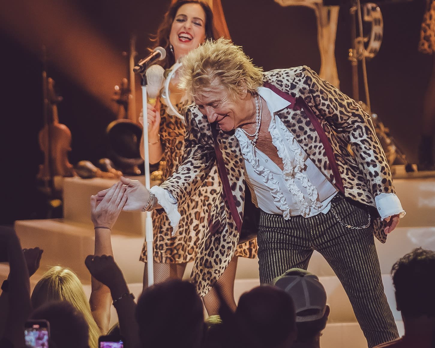 Rod Stewart performs at the Mann Music Center in Philadelphia, PA