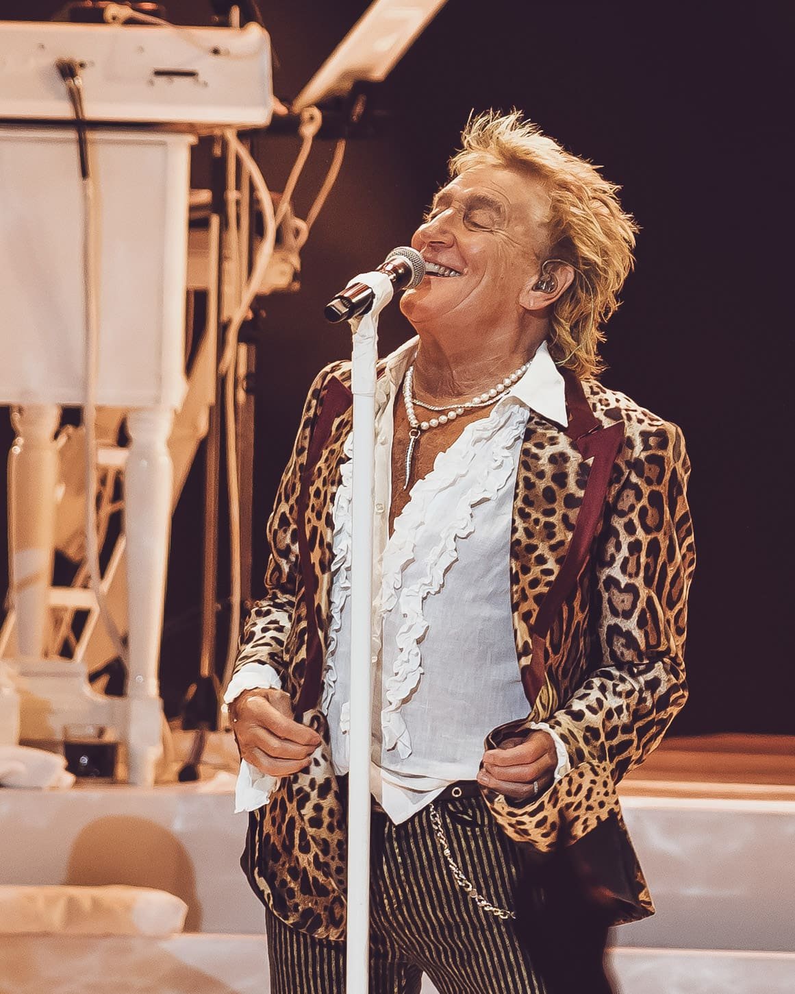 Rod Stewart performs at the Mann Music Center in Philadelphia, PA