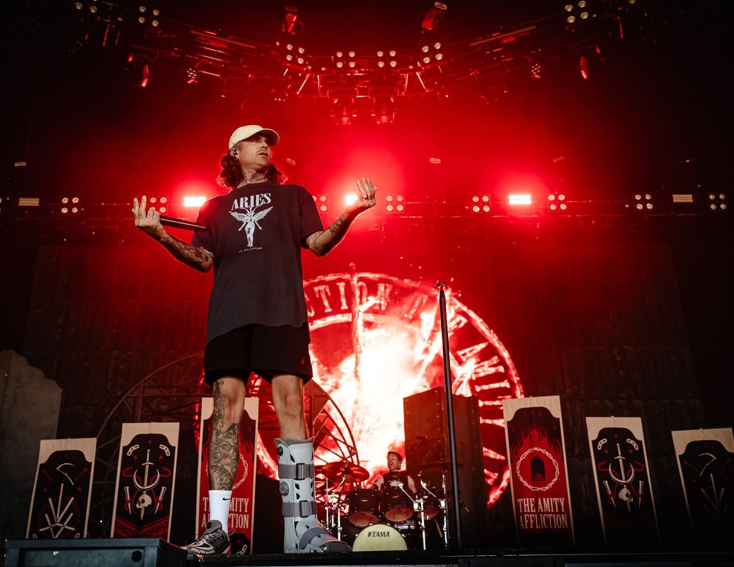 The Amity Affliction performs at the Freedom Mortgage Pavilion in Camden, NJ during the Summer of Loud tour. The Amity Affliction performs at the Freedom Mortgage Pavilion in Camden, NJ during the Summer of Loud tour.