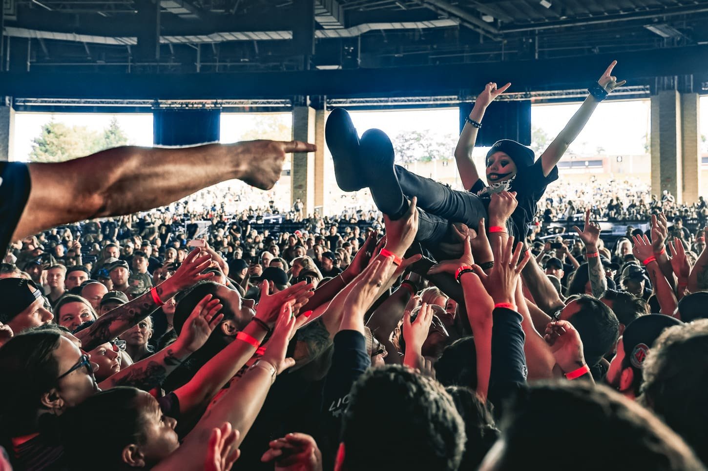 The Amity Affliction performs at the Freedom Mortgage Pavilion in Camden, NJ during the Summer of Loud tour. The Amity Affliction performs at the Freedom Mortgage Pavilion in Camden, NJ during the Summer of Loud tour.