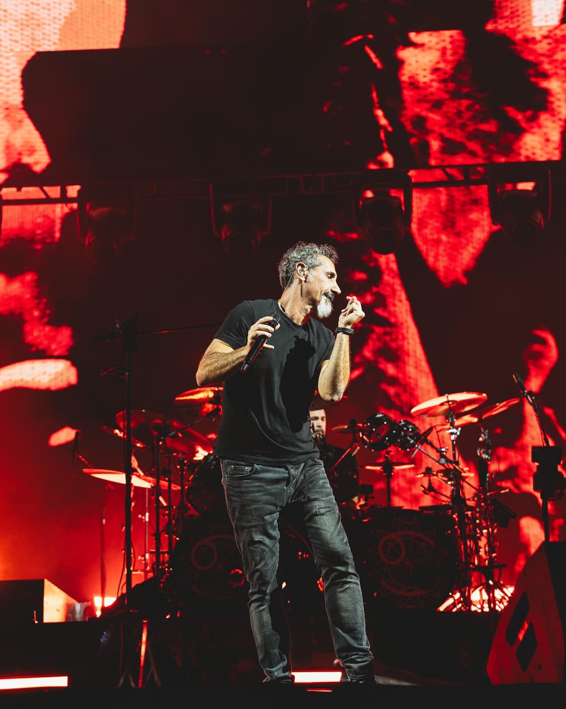 System of a Down performs at Metlife Stadium. System of a Down performs at Metlife Stadium.